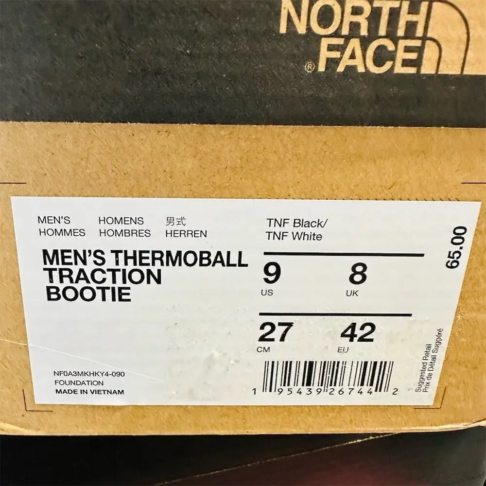 The North Face ThermoBall Traction Bootie Slipper Men's Black Size 9 US